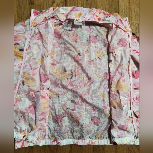 NWT Nanette Lepore Play wind suit zip up rain jacket, women's 2X, floral pink - Picture 11 of 11